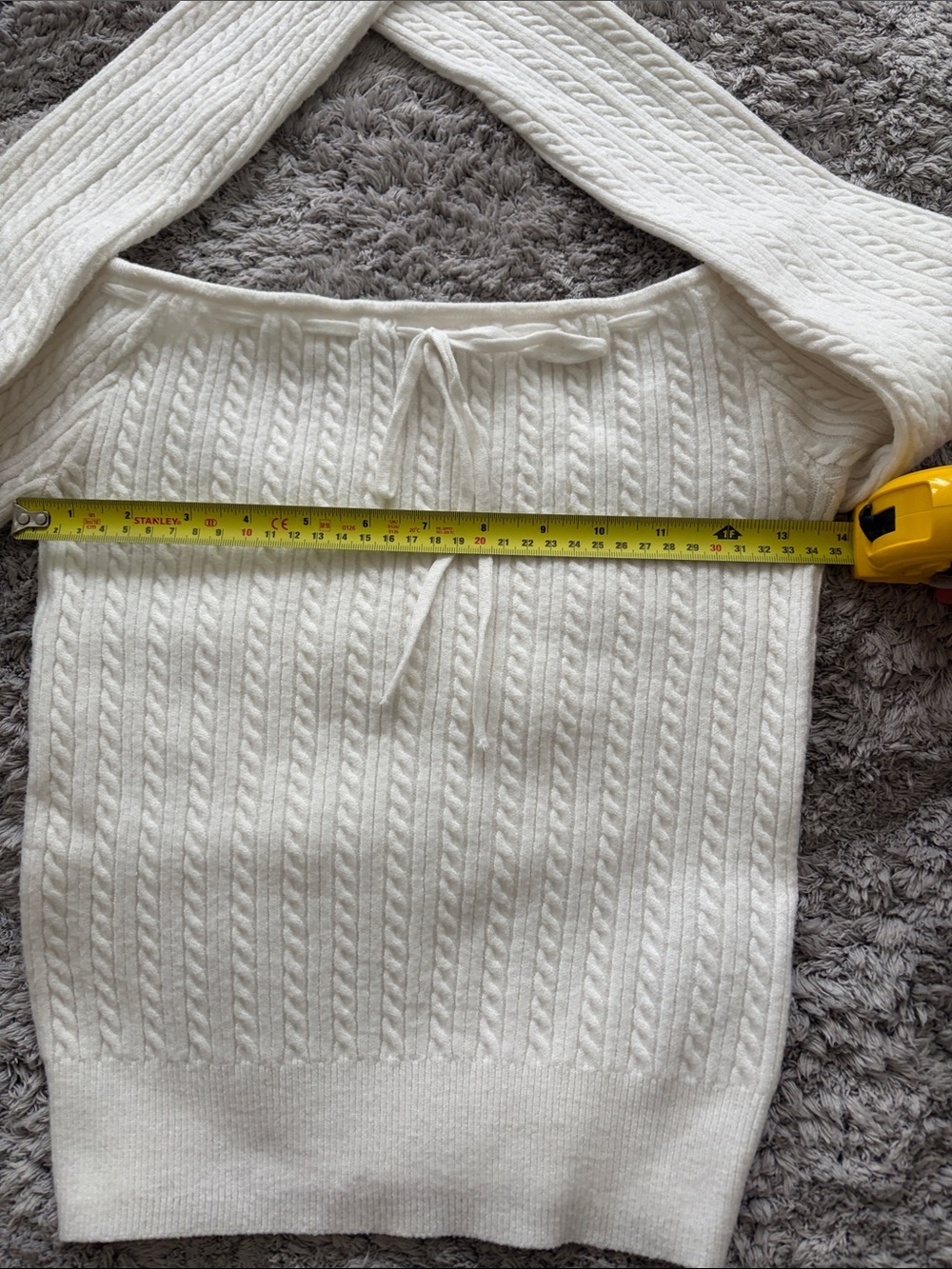 Hollister White Ribbed Knit Wrap Sweater - Picture 4 of 5